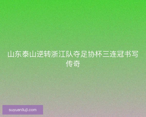 山东泰山逆转浙江队夺足协杯三连冠书写传奇 山东泰山逆转浙江队夺足协杯三连冠书写传奇