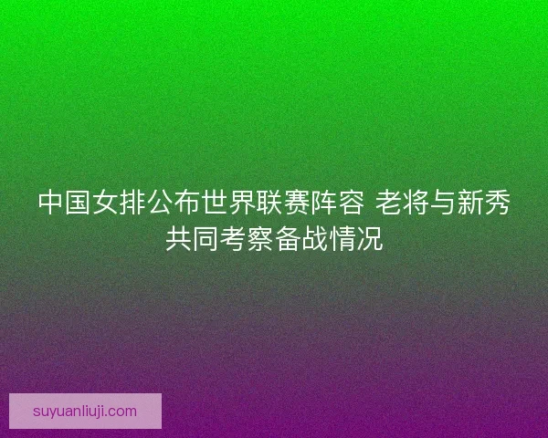 中国女排公布世界联赛阵容 老将与新秀共同考察备战情况